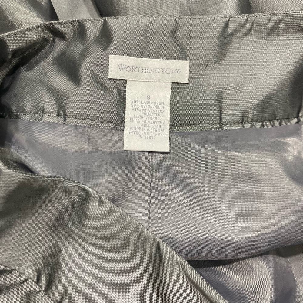 Classic High-Waist Silver Midi Skirt - Picture 8 of 8